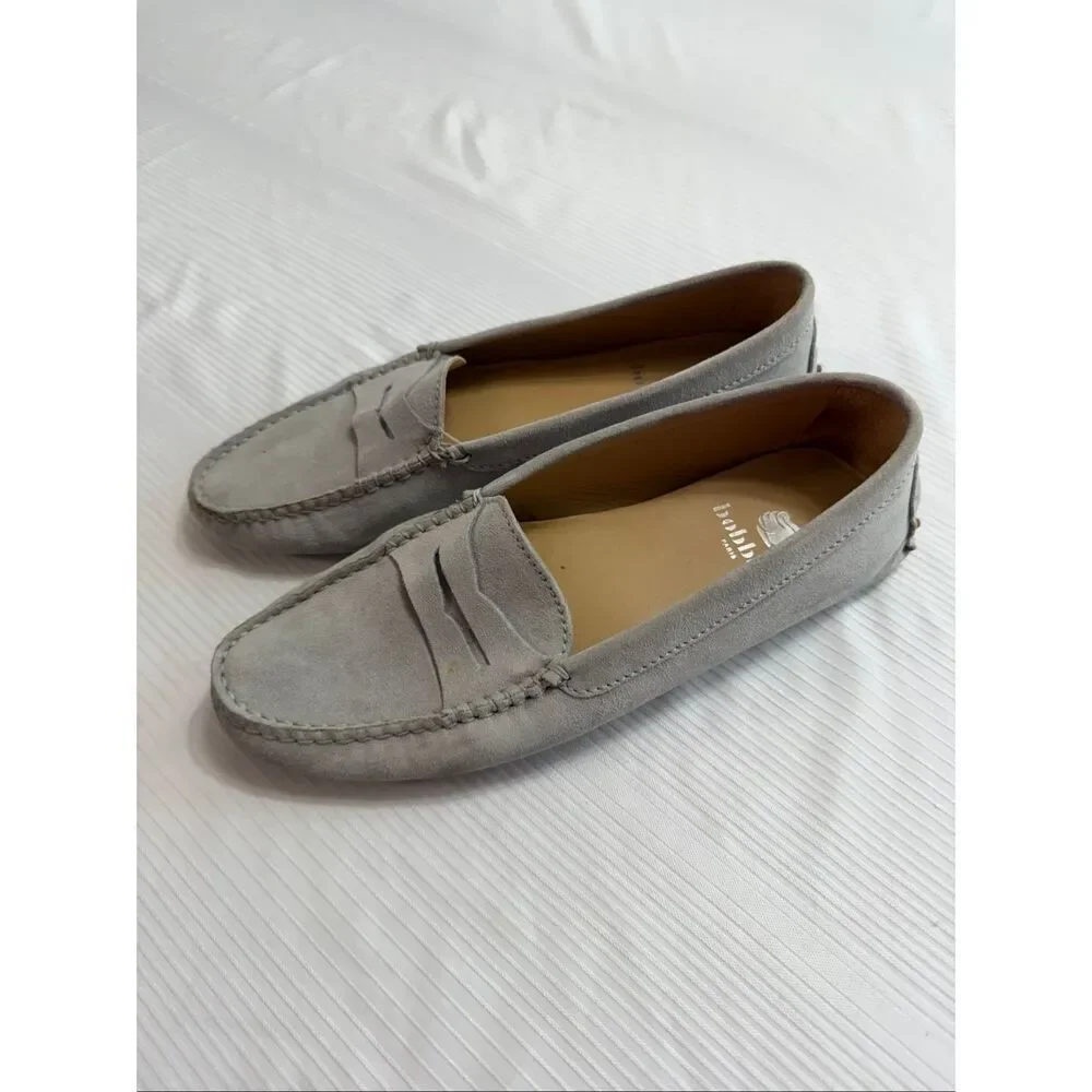 Bobbies Paris Grey Drivers Loafers Shoes Size 40 US 9